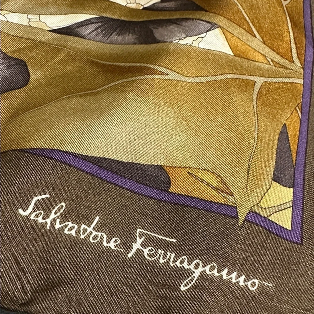 Salvatore Ferragamo Zebra Print Silk Scarf